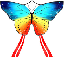 Butterfly Kite 55" x 28" Easy Fly Large Single Line 300ft String Kids Adults
