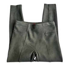SPANX Faux Suede Leggings Deep Olive Sculpted Minimalist Luxe Medium Petite