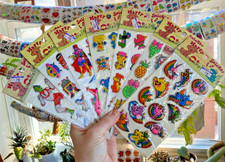 Vintage 80s Puffy Stickers: NOS Happy Sticker Small Puffy Sheets: You Choose 