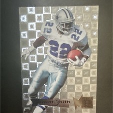 Fleer 1995 Metal Emmitt Smith #42 Silver Flasher Dallas Cowboys NFL Card