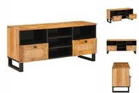 Tv-SchräNk Mit Regal Braun 100X33,5X46 Cm Massivholz Mango