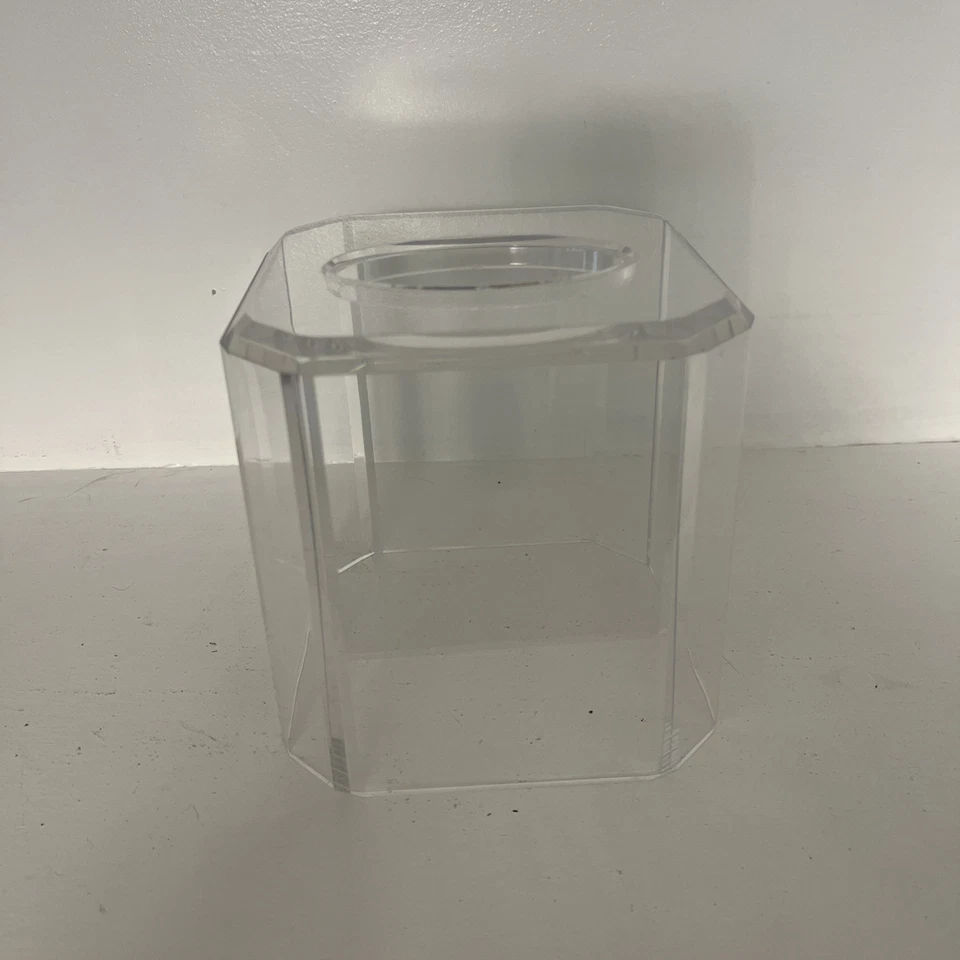 Cubierta de caja de pañuelos acrílicos vintage MCM MODERN CUBE 6" cuadrada Foto 2 de 4