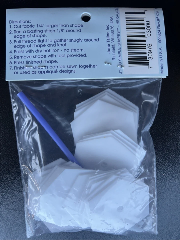 June Tailor JT300 Simple Shapes Reusable Hexagon Templates Set - Pack of 25 - Изображение 2 из 2