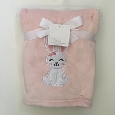 NEW Baby Blanket Pink Lightweight with Bunny Theme  Baby Elements