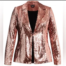 BNWT City Chic Sequin Jacket Size M 18 Pink Blazer