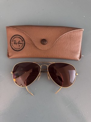 Vintage Bausch + Lomb Ray Ban Aviator PRESCRIPTION Lens Sunglasses With Case (2)