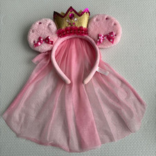 Disney Minnie Princess Headband Crown Veil Pi...