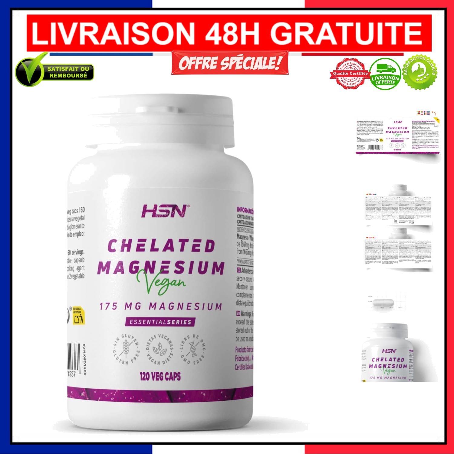 Glycinate de magnésium HSN sans troubles digestifs pour réduire le stress quotidien