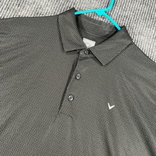 Callaway Polo Shirt Mens Large Black Geometric Short Sleeve Golf Performance