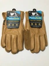 Wells Lamont 2 Pair Large HydraHyde Cowhide Leather Gloves - Brown