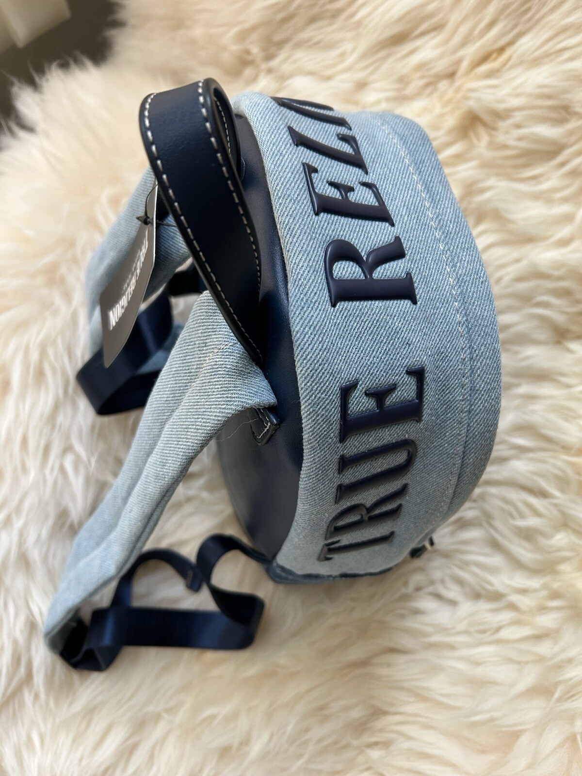NWT TRUE RELIGION Mini Denim Sky Logo Backpack Original Price $120 image 2