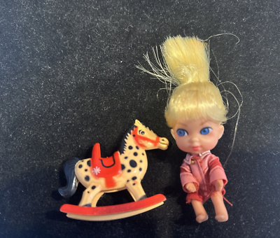 Vintage 1960s Liddle Kiddle CALAMITY JIDDLE Cowgirl Doll & Horse
