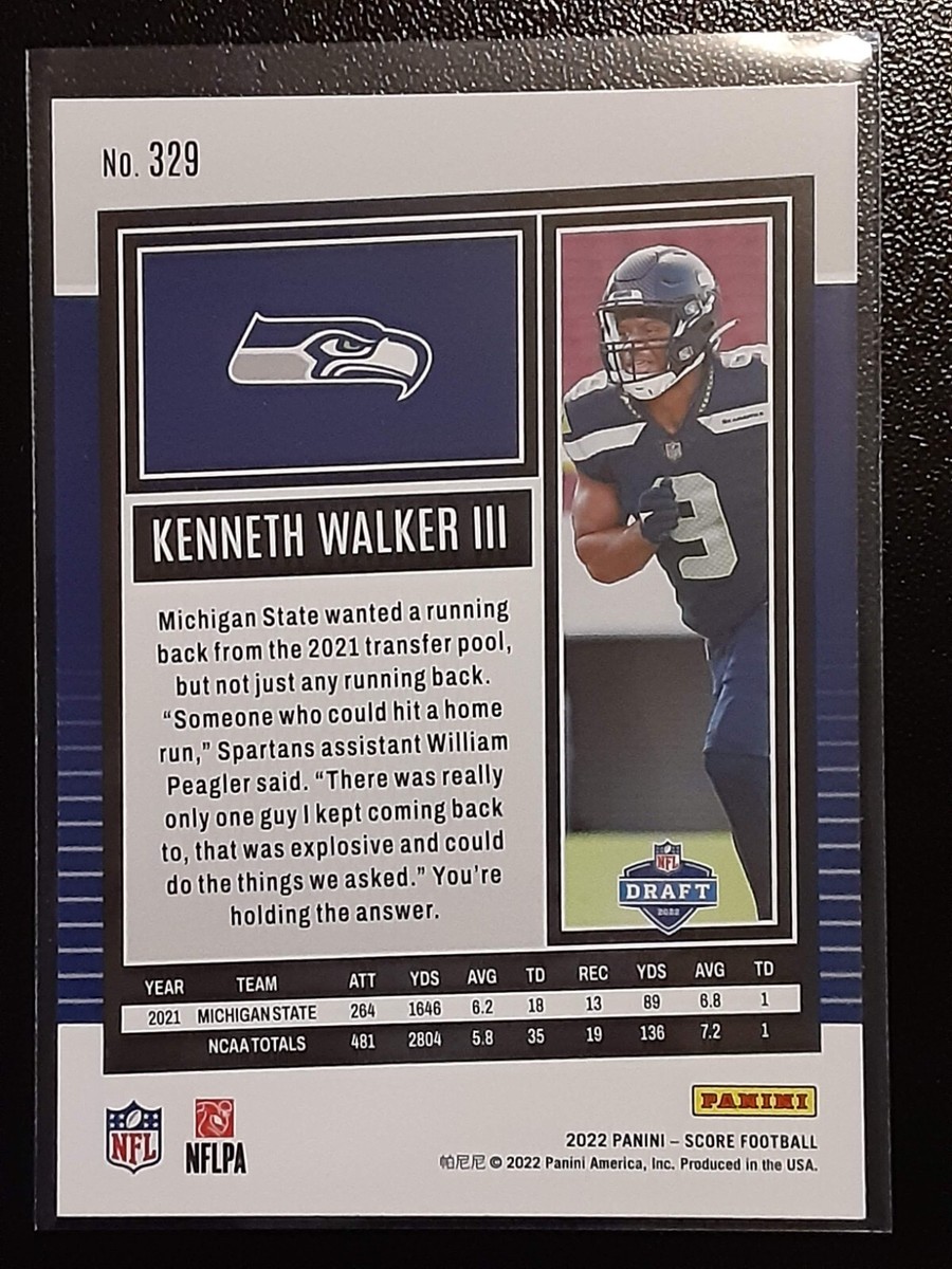 2022 Panini Score Football Rookie Card RC #329 - Kenneth Walker