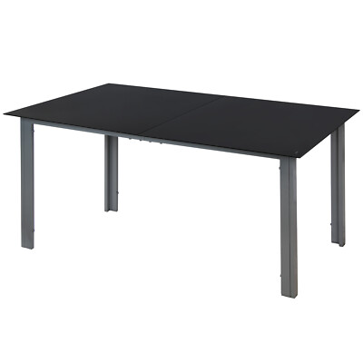 Garten Esstisch Glastischplatte 150 x 90 x 75 cm Gartentisch Tisch Aluminium