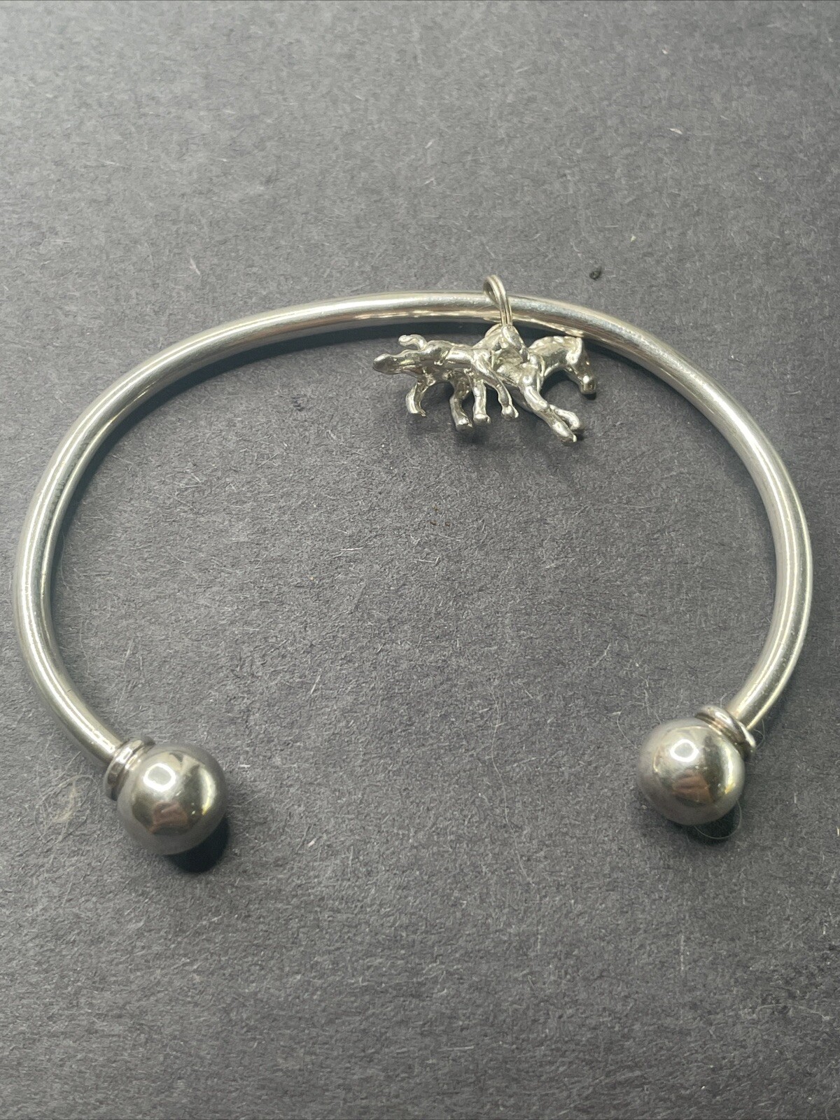 Vintage Solid Sterling Charm Cuff - image 1