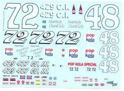 #ad Powerslide #48 #72 Pop Kola Cyclone James Hylton Benny Parsons waterslide decal $13.00