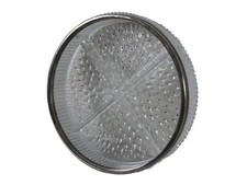 Vintage English Silver Plate Pressed Glass Divided Relish Compote Dish 9.5"