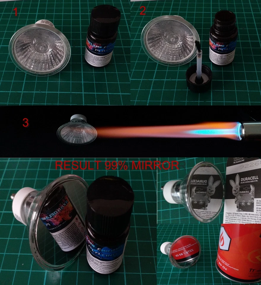 CHROME PAINT SPRAY BRUSH MIRROR 99% CRAFT ART DECORATION RESTORATION - Image 3 of 4