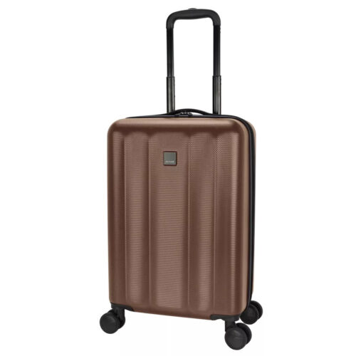 Skyline Hardside Large Checked Suitcase Hardshell 8-Wheel Spinner Luggage, Brown - Picture 2 of 7