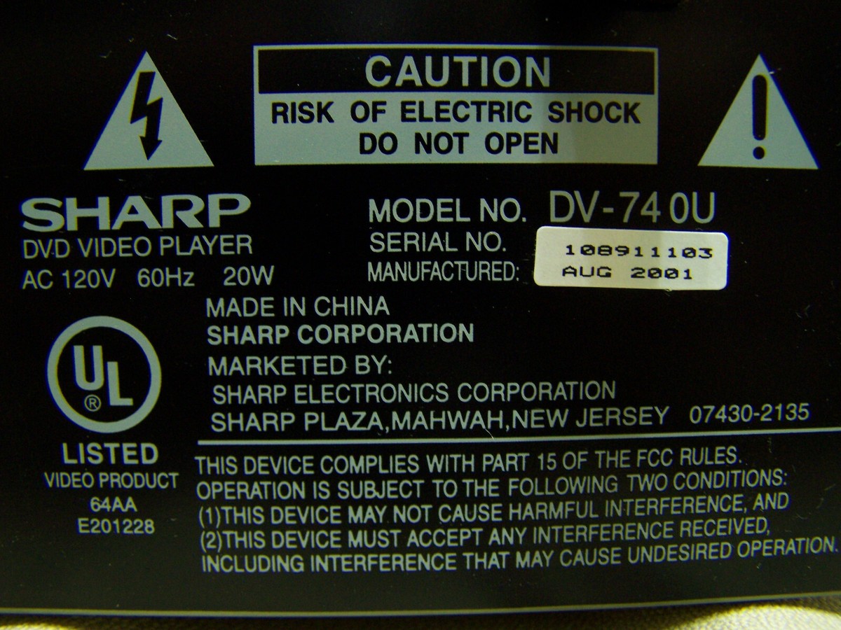 Sharp DV-740U Digital Video DVD Player | eBay