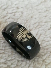 Black Skull Flag Stainless Steel Size 11 Biker Gothic Ring New