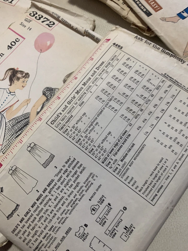 Vintage Children's Sewing Patterns Simplicity Butterick Lot Of 9 - Image 4 of 4