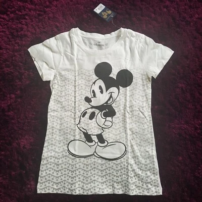 T-shirt femme blanc MICKEY  Disneyland Paris taille XS Disney neuf - Photo 1/4