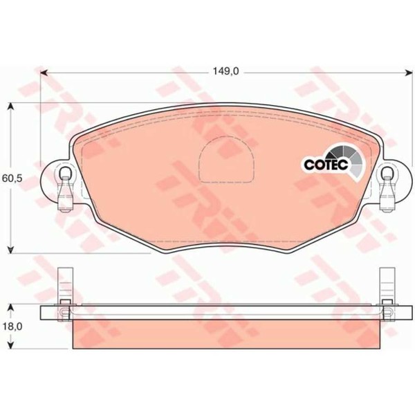 TRW BremsbeläGe BremsklöTze FüR Ford Mondeo III Turnier BWY 2.0 Tdci GDB1434-image