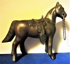 Vintage Cast Metal Horse w/ Western Saddle Figurine 5 5/16" L 4 5/8" T 1 5/8" W