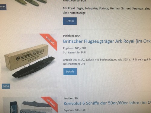 Wiking alte Original-AZB f.Schiffsnamen Royal Oak Ark Royal Dunkerque Gustav V. - Bild 5 von 12