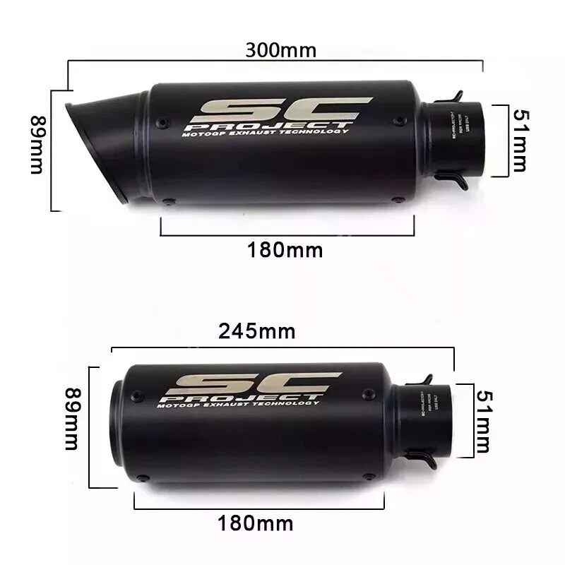 For Suzuki GSXR1000 GSXR1000R 2012-2025 Exhaust Mid Pipe Slip on Muffler Black - Image 2 of 4