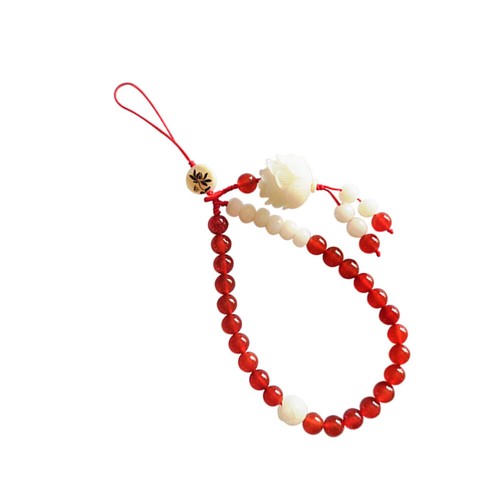 Red Agate Mobile Phone Chain Lanyard for Women Cellphone Lanyards - Zdjęcie 7 z 11