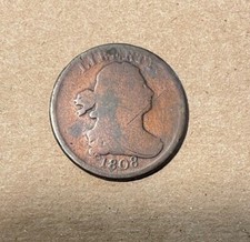 U.S. - 1808 Copper Draped Bust Half Cent - Scarce