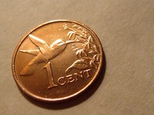 1999 Trinidad and Tabago 1 Cent coin Humming bird Animal Bird BU coin jewelry