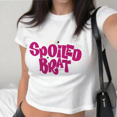 Spoiled Bratz Cartoon Summer New Streetwear Y2k Slim Tshirts Cropped