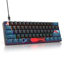 Protable 60 Percent Gaming Keyboard Mechanical Mini Compact RGB Backlit 61 K...