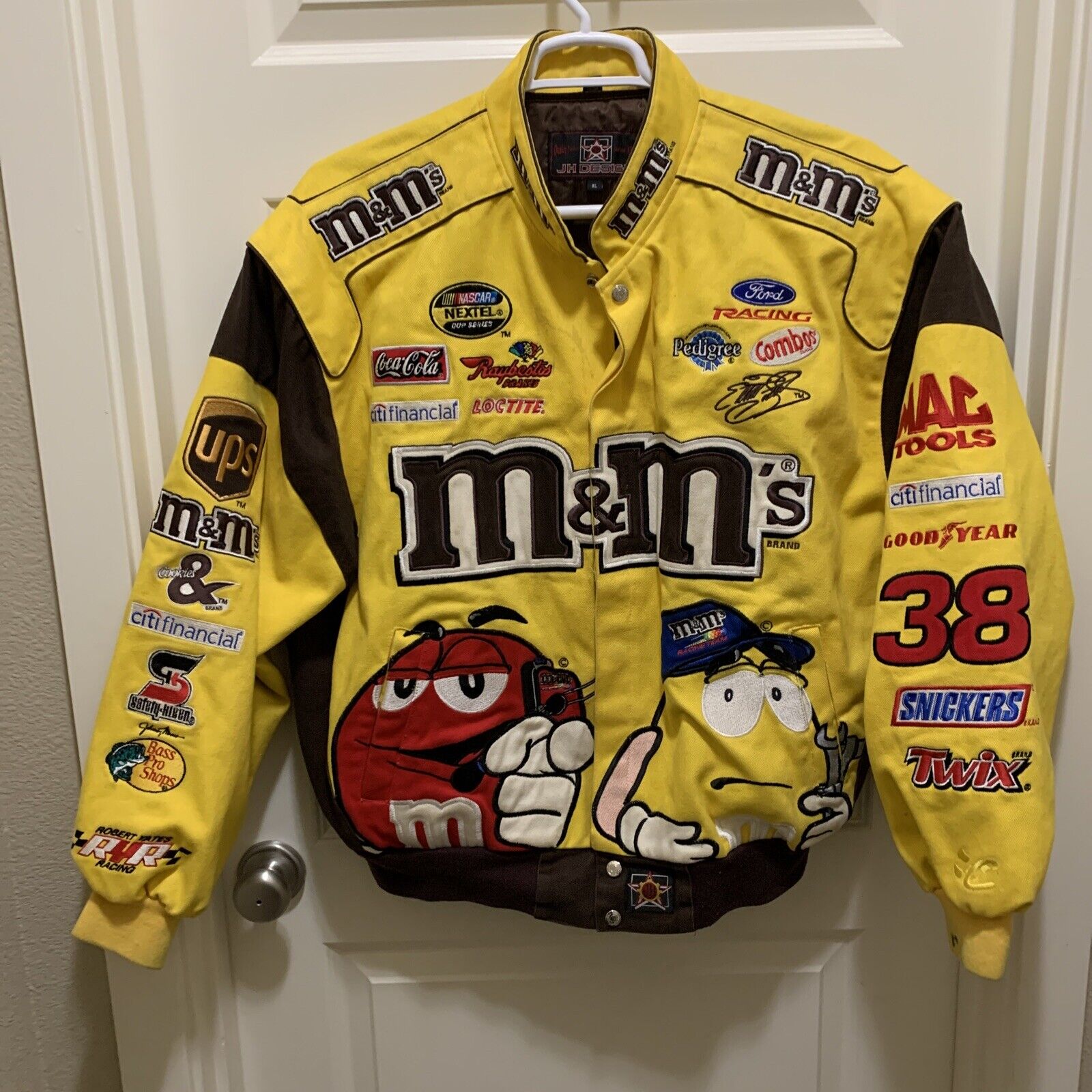 M&M's Racing Team Black Leather Jacket - Maker of Jacket