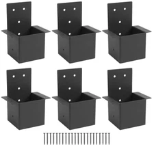 6 Pcs Pergola Brackets，4“x 4"( Actual 3.6 "x 3.6") Post Top Rafter Brackets,