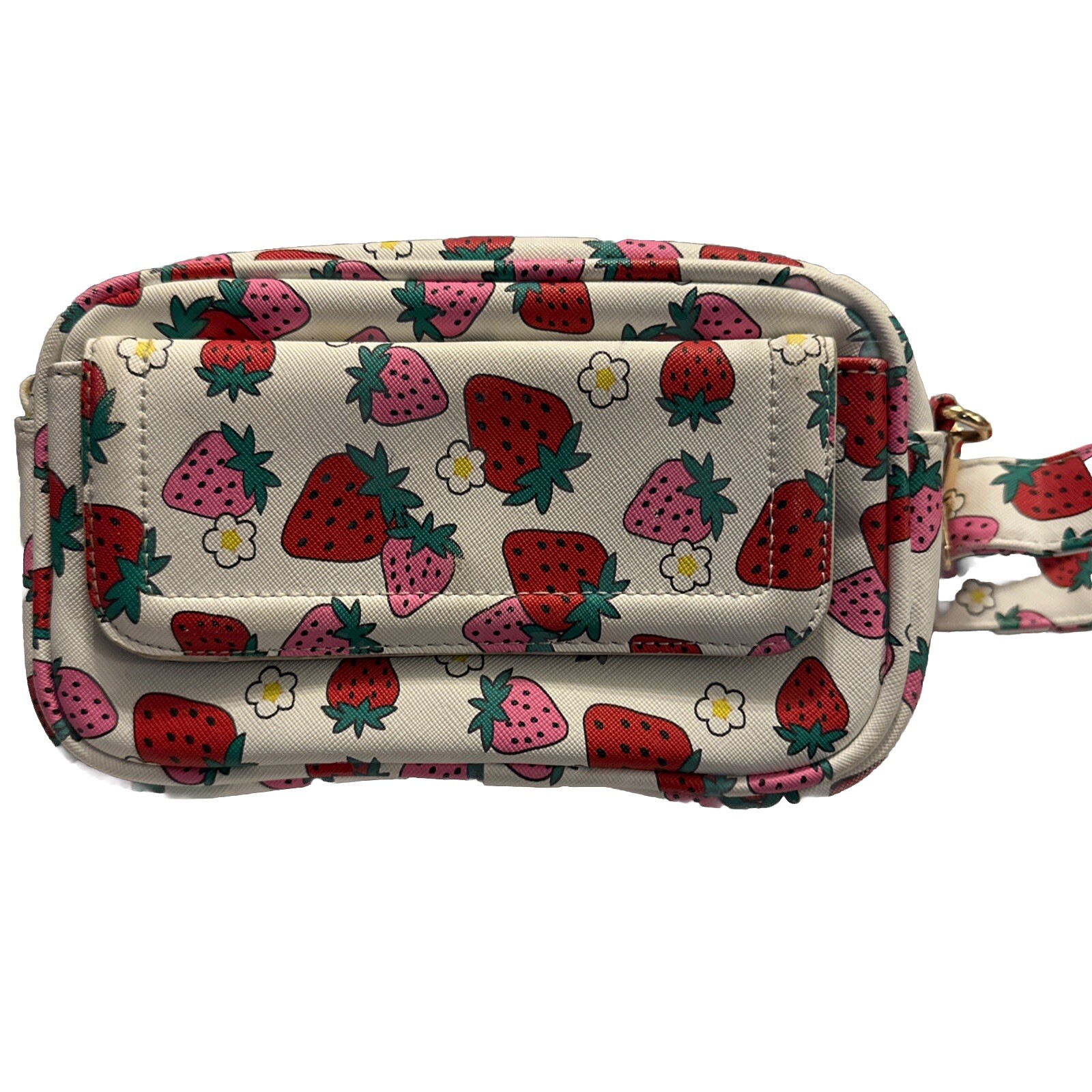 Strawberry Pattern Purse Camera Sling Shoulder Ba… - image 1