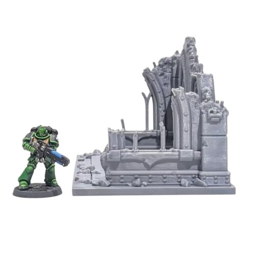 Ruinas góticas 6x4 (ventanas abiertas) - 28 mm terreno impreso en 3D Wargaming - Imagen 7 de 8