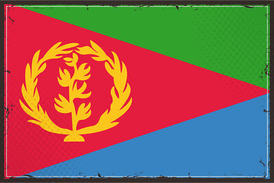 Holzschild 18x12 Eritreas Retro Flag of Eritrea Wand Deko Bar Kneipe Sammler Ges