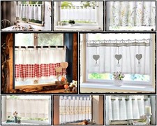 Landhausstil  Fenstervorhang  Scheibengardine  Schmetterling Herz Spitze