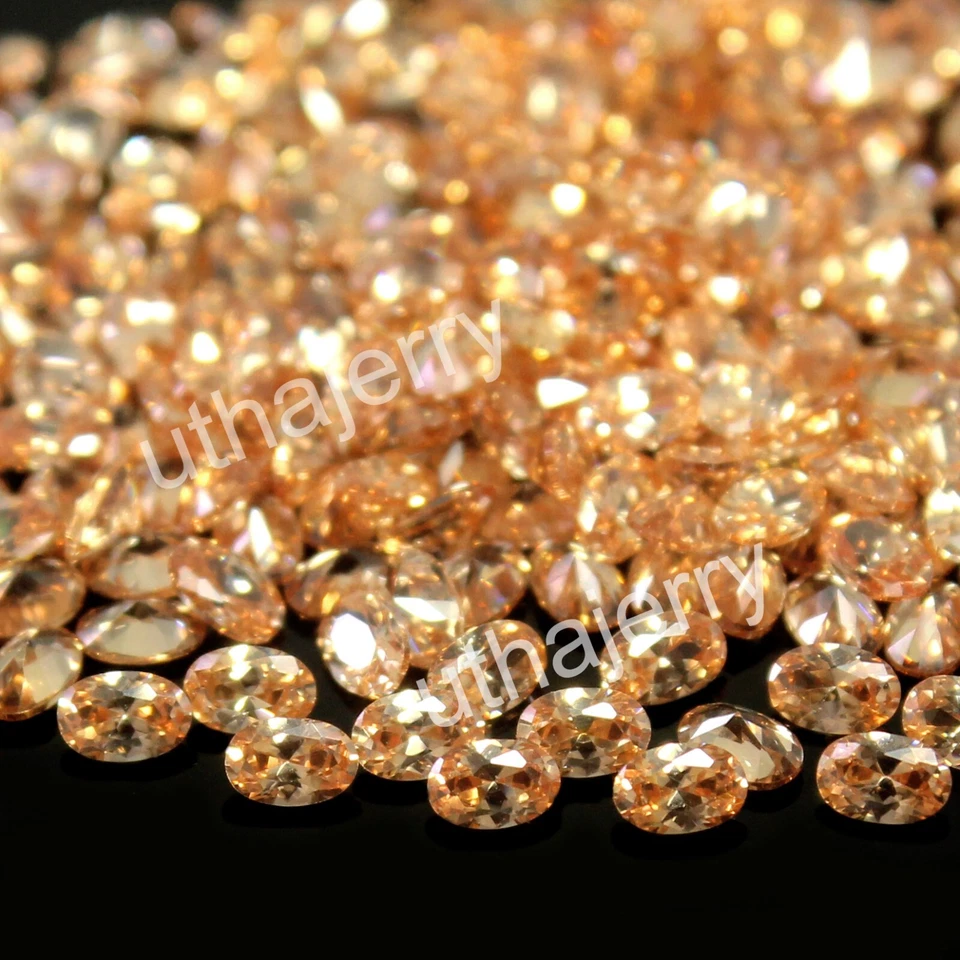 Natural Ceylon Champagne Sapphire Certified 6x4 MM Oval Cut Gemstone 100 Pc Lot - Image 4 of 4