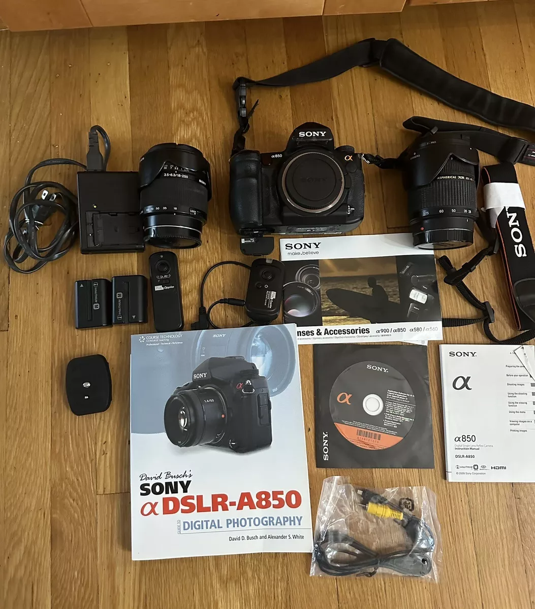 Sony DSLR A850 Digital Camera W/18-250,28-75mm ,Manual,Charger.