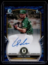 Colin Peluse 2023 Bowman Chrome Blue Lunar Refractor Auto Card /150 #CPA-CPE