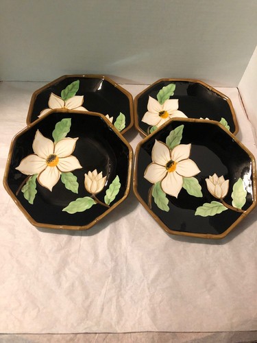 Casa Vero By Ack Hand Made And Hand Painted Set Of 4 7 3/4” Salad Plates