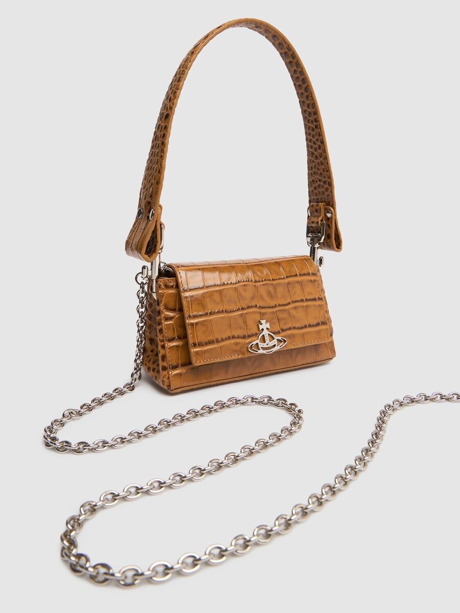 VIVIENNE WESTWOOD Hazel Small Tan Brown Leather Shoulder Bag VIVIENNE WESTWOOD Hazel Small Tan Brown Leather Shoulder Bag