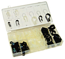 120pc Nylon Cable Clamp Assortment Set Flexible Clamps Secure Cables Wires Pipes