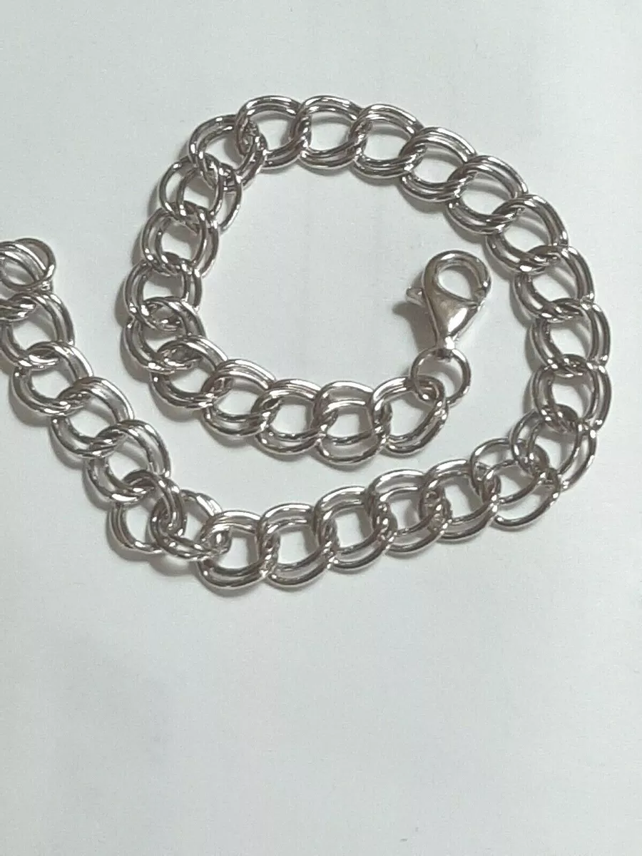 Silver charm bracelet with shop lobster clasp