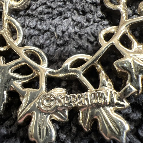 Broche broche corona oro plata vintage hoja Sarah Coventry redondo 2 pulgadas Lote 460 - Imagen 4 de 6